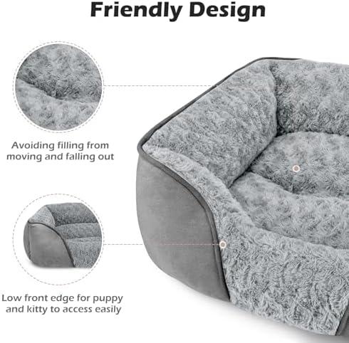 INVENHO Small Dog Bed Rectangle Washable Orthopedic Soft Calming Sleeping Durable Pet Cuddler with Anti-Slip Bottom - Image 5
