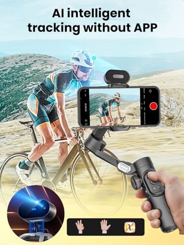 XE AI Version, Gimbal Stabilizer for Smartphone, NO APP AI Tracking, Magnetic RGB LED Light, 7 Color Temperature - Image 2