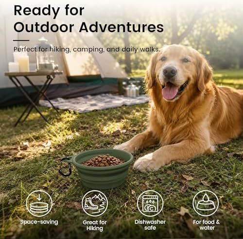 OHMO Large Collapsible Dog Bowls for Travel, 27oz, 2pcs, Camo&Sage Green - Image 4