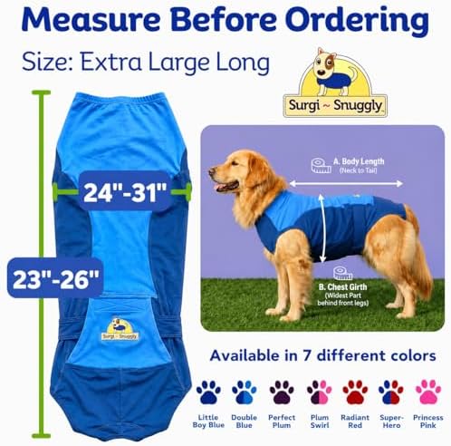 Surgi Snuggly Dog Surgery Recovery Suit, Cone Alternative, Spay/Neuter XLL - Image 2
