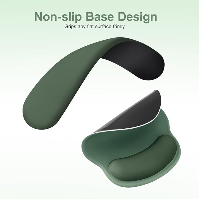 MOSISO Wrist Rest Support for Mouse Pad&Keyboard Set, Midnight Green | Circle Curved Ergonomic Mousepad Non-Slip Base Home/Office Pain Relief&Easy Typing Pad with Soft Cloth&Silicone Lining - Image 4