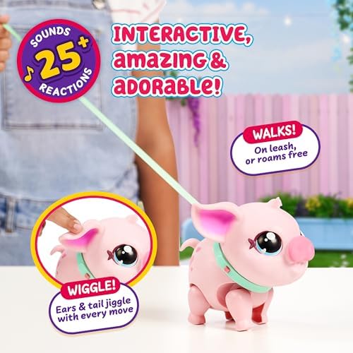 Little Live Pets My Pet Piggly the Toy Pig, Interactive Walking Pig Toy with 25+ Sounds and Detachable Leash, Pigs Toys for Kids of Ages 5+ - Image 5