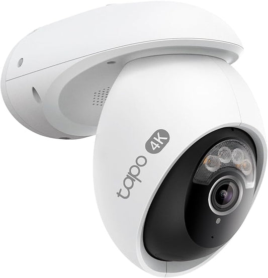 Tapo 4K 8MP Wired Pan/Tilt Outdoor Security Camera, Free Person/Vehicle Detect & 360° View, Color Night, Local AI, SD/Cloud Storage, Works w/Alexa & Google Assistant, 2.4 GHz WiFi C560WS by Unknown