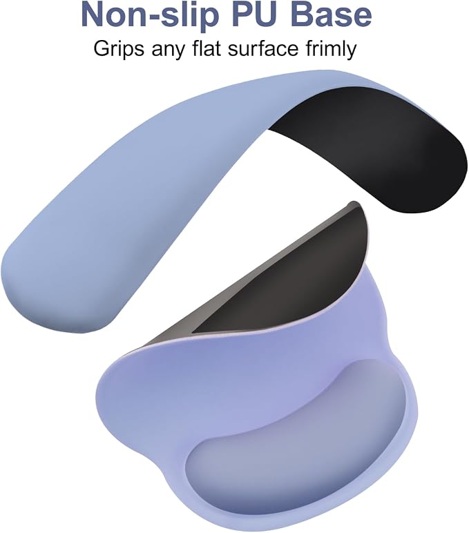 MOSISO Wrist Rest Support for Mouse Pad&Keyboard Set, Stone Blue | Circle Curved Ergonomic Mousepad Non-Slip Base Home/Office Pain Relief&Easy Typing Pad with Soft Cloth&Silicone Lining - Image 5