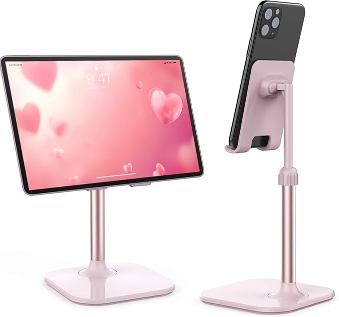 Doboli Cell Phone Stand, Valentine's Day Gifts for Teens Girls Boys Adults Women Men Mom Wife, Phone Stand for Desk, Phone Holder Stand Compatible with iPhone and All Mobile Phones Tablet, Pink by Doboli