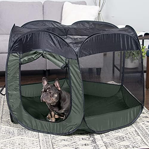 Furhaven Portable Dog Playpen Cat Tent, Pet Playground,Kennel Foldable Indoor Outdoor Zippered Puppy Crate - Hunter Green, Large (Pack of 8) - Image 3
