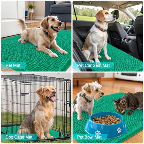 OLANLY Dog Door Mat for Muddy Paws 30x20, Super Absorbent Chenille Mud Mat - Image 7