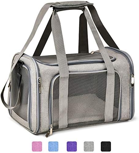 Henkelion Large Cat Carriers Dog Carrier Pet Carrier for Cats Dogs Puppies up to 25Lbs, Big Dog Carrier Soft Sided, Travel Puppy Carrier - Large - Grey by Henkelion