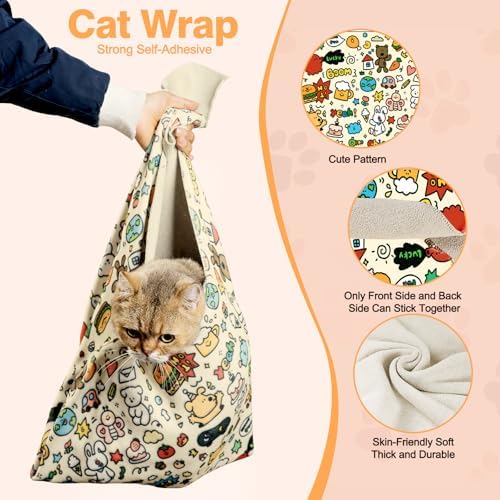 35.5" Cat Grooming Wrap Cat Wrap for Cutting Nails XL(Within 26lbs) - Image 4