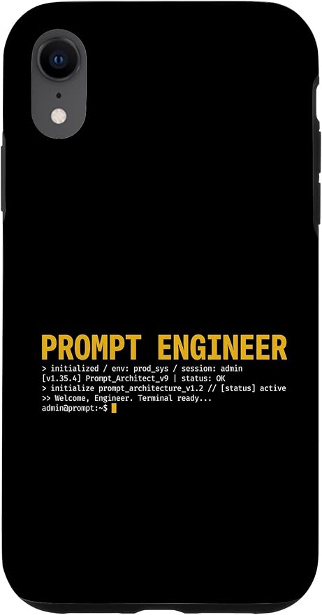 Prompt Engineer Terminal Screen AI Developer Software Coder Case for iPhone XR by Unknown