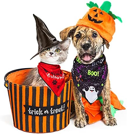 Weewooday 8 Pcs Halloween Dog Bandanas Adjustable Pet Scarf,Witch Style - Image 5