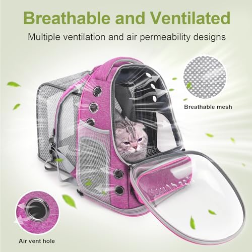 Cawypety Expandable Cat Backpack Large Space Cat Bubble Backpack Carrier - Image 3