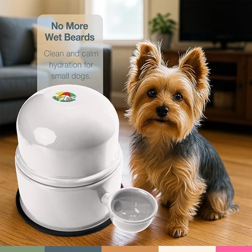 Pet Water Dispenser for Dogs and Cats, 47.3 oz – Gravity-Fed Aluminum Water Bowl, Prevents Wet Fur, Provides Continuous Fresh Water, Electrostatic Coated Finish, (White) - Image 5