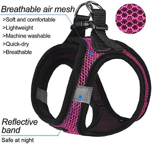 Dog Harness Step-in Breathable Puppy Cat Vest, Small, Pink - Image 2