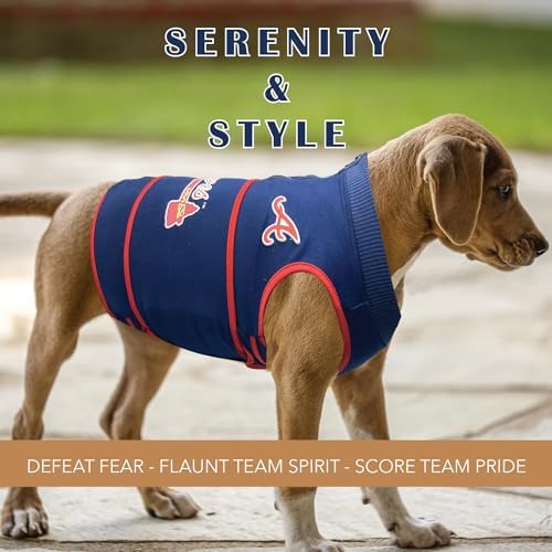 MLB Atlanta Braves Dog Anxiety Shirt Calming Soothing Vest, for Dogs & Cats with Anxiety, Fears, Fireworks, Loud Noises, Dark, Lonely Keeps Dogs Calm & Feeling Safe, Relaxing Jacket, Large - Image 4