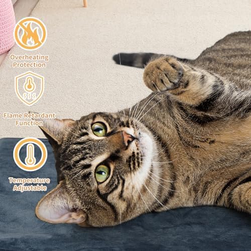 Pet Heating Pad for Cats and Dogs - Electric Warming Mat with Timer & Temperature Setting, Waterproof Cover, Auto Shut-Off - Safe Indoor Bed Warmer, 20 x 16 Inch - Image 2