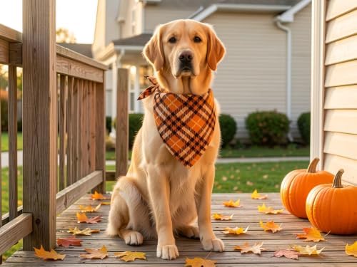 Fall Dog Bandanas 2PCS Halloween Pumpkin Spider Web XLarge Dogs - Image 5