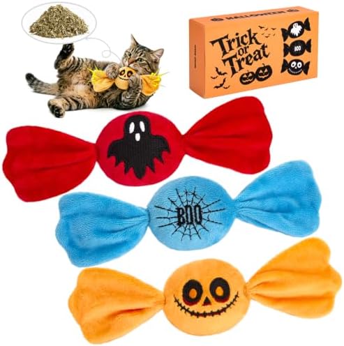 Retro Shaw Halloween Cat Toys for Indoor Cats, Crinkle Catnip Toys 3 Pack by RetroShaw