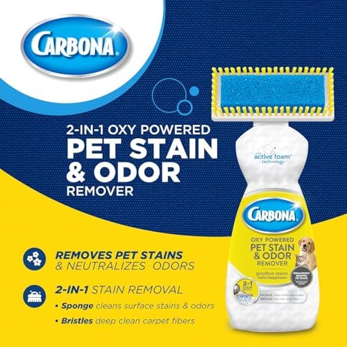 Carbona OxyPowered Carpet & Pet Pack: Stain & Odor Remover 13.5oz & Foam Cleaner with Brush 13.5oz – Removes Pet Stains from Carpets & Upholstery, 2-Piece Set (Variety Pack) - Image 4