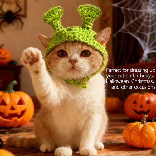 Cute Cat Hat Costume Suitable for 5 to16 lbs - cat Hats for Cats only Head Circumference 11" or Less Kitten hat pet Christmas Photography Outfits - Image 2