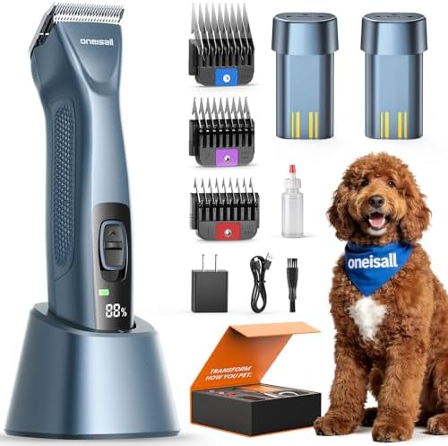 oneisall Professional Dog Clippers Dual Battery Unlimited Runtime A5 Blade by oneisall