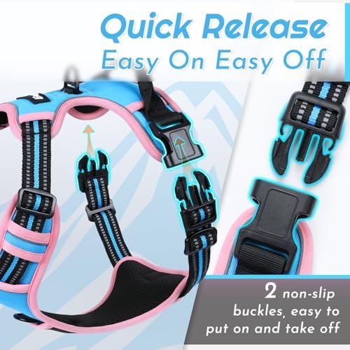 Eagloo Dog Harness for Medium Sized Dogs, No Pull Vest with 2 Leash Clips - Image 5