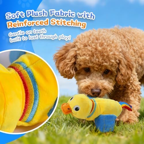 lilfrd Duck Dog Toy, Crinkle Squeaky Plush Interactive Chew Toy for Dogs - Image 4