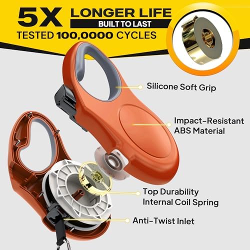 Fida Retractable Dog Leash, 16ft Heavy Duty Pet Walking Leash for Small Dog or Cat up to 26 lbs, Tangle Free. One-Hand Brake (Small,Orange) - Image 4