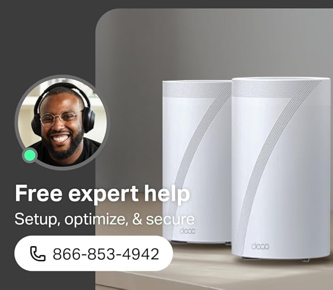 TP-Link Deco 7 Pro BE63 Tri-Band WiFi 7 BE10000 Whole Home Mesh System - 6-Stream 10 Gbps, 4x2.5G Ports Wired Backhaul, 4X Smart Internal Antennas, VPN, HomeShield, Free Expert Support (3-Pack) - Image 4