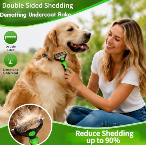 Dog Brush for Shedding,Deshedding Slicker Undercoat Rake Brush for Dog,8PCS - Image 3