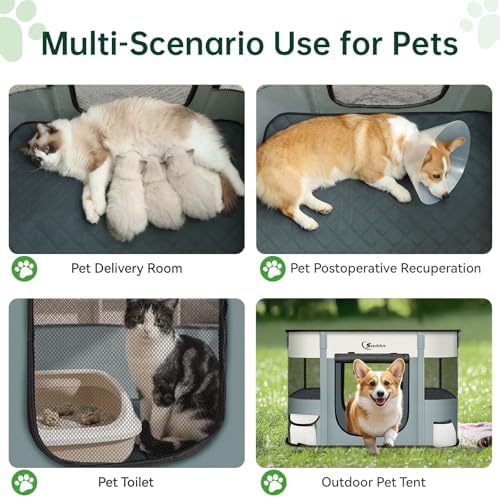 Siedihit 31" Dog Playpen,Cat Puppy Pen, Pet Portable Crate Indoor Outdoor - Image 6