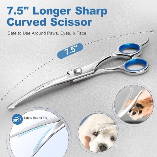 Gimars Titanium Coated Professional 6 in 1 4CR Stainless Steel Dog Grooming Scissors with Safety Round Tip, Heavy Duty Pet Grooming Scissor for Dogs, Cats and Other Animals - Image 2