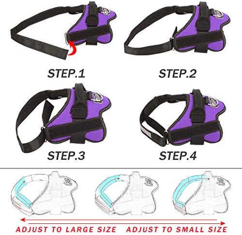 Bolux Dog Harness, No-Pull Reflective Dog Vest, Breathable Adjustable Pet Harness with Handle for Outdoor Walking - No More Pulling, Tugging or Choking (Purple, S) - Image 3
