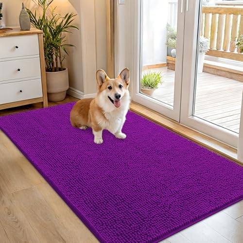 OLANLY Dog Door Mat for Muddy Paws 54x32, Super Absorbent Chenille Mud Mat by OLANLY