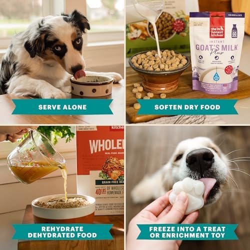 The Honest Kitchen Instant Goat’s Milk with Probiotics for Dogs and Cats, Human Grade Powder Drink Mix, Digestive Health Support, Food Topper or Treat, Just Add Water, 11 oz Pouch Makes 127 oz - Image 6