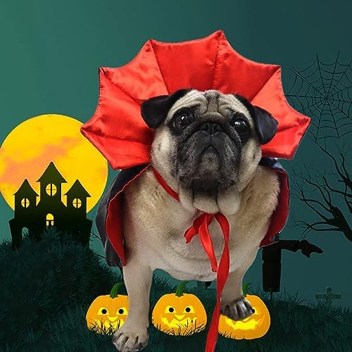 Pet Halloween Vampire Baron Cloak, Festival Cosplay Robe, Pet Halloween Costume Clothes Suit for Medium and Large Cats and Dogs - Image 4