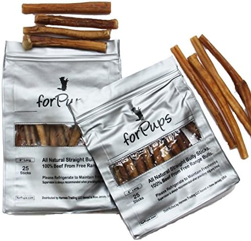 Standard Thickness Bully Sticks (6 inch, 50-Pack) - All Natural, Grass-Fed, Non-GMO 100% Beef Pizzle Dog Chews, Fully Digestible, Dental Treats for Puppies, Medium & Small Dogs (6"-50pk) - Image 3