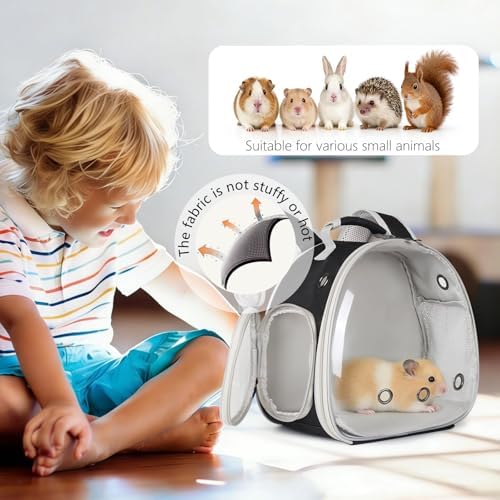 Guinea Pig Backpack, Space Capsule Bubble Window Small Animal Backpack for Guinea Pig, Bird Bunny Rabbit - Image 5