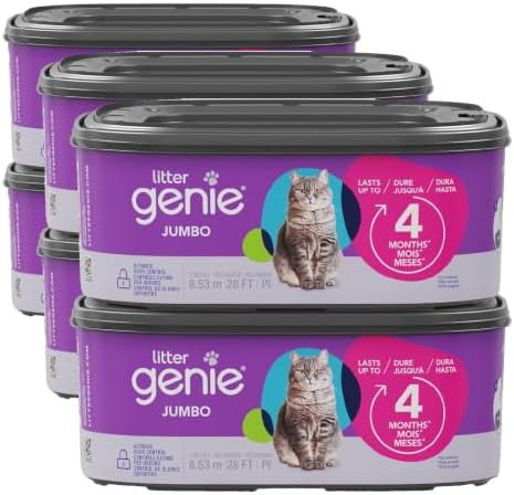 Litter Genie Jumbo Refill Bags, 56 ft of Continuous Film, 2 Count (Pack of 3) by LitterGenie