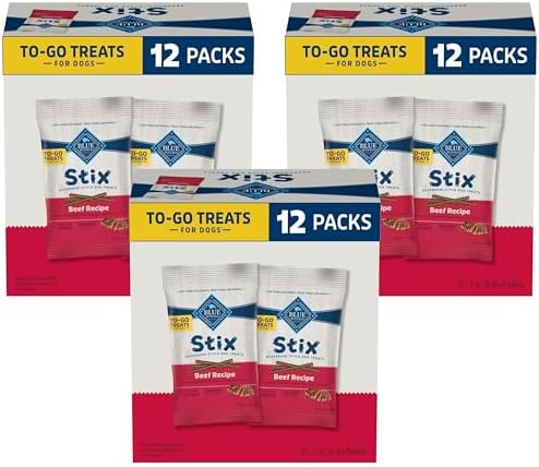 Blue Buffalo Stix Natural Soft Moist Dog Treats Togo Beef Recipe, 1oz Bags, (Pack of 36) by BlueBuffaloCompanyLtd