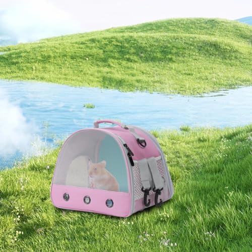 Breathable Guinea Pig Carrier Backpack with Nylon Mesh Window Portable Carrier for Guinea Pig, Bunny Bearded Dragon Bird Chinchilla Ferret Travel Outdoor - Image 6