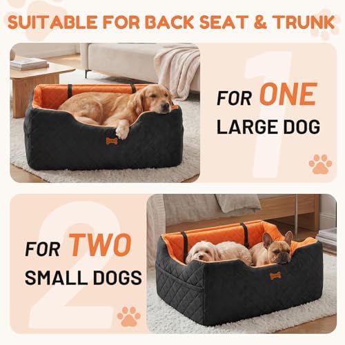 Dog Car Seat for Large Medium Dogs up to 55 lbs, Black - Image 2