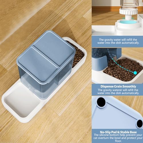 Yummy Sam Automatic Small Pet Feeder and Water Dispenser, Blue - Image 4