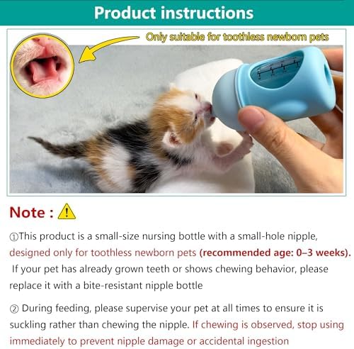 Puppy Bottles for Nursing，Kitten Bottles for Nursing，Pet Feeding Bottle，(Pink- 20ml) - Image 2