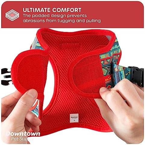 Downtown Pet Supply Step-in Dog Harness – No Pull, Adjustable Padded Mesh with Reflective Trim, Secure Buckle Strap – Comfortable & Breathable Small Dog Harness, X-Large, Tribal - Image 6