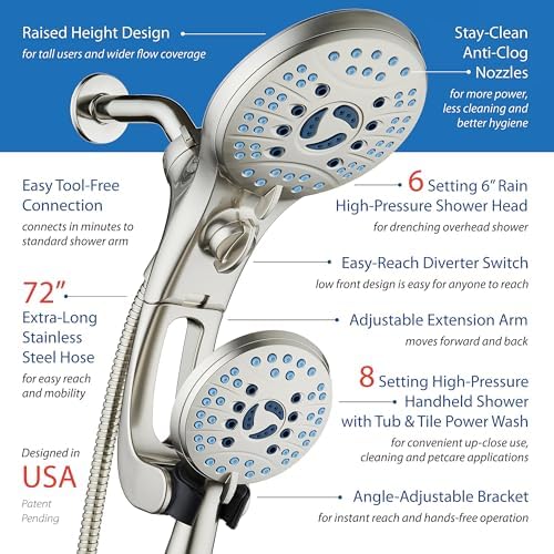 AquaCare 50-mode High Pressure Shower Head Combo with Arm & Dual Power Wash - Image 7