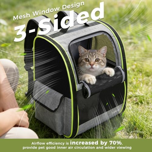 Lekereise Cat Backpack Carriers, Dog Carrier Backpacks with Breathable Mesh for Small Medium Large Cats Dogs Puppy Up to 25 Lbs, Pet Foldable Carrying Backpack Ventilated for Travel Hiking Collapsible - Image 2