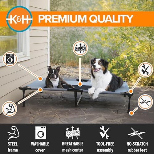K&H Outdoor Elevated Dog Bed for Large & Extra-Large Pets, Gray, XL 50x32in - Image 2