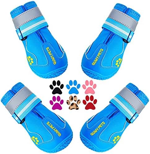 QUMY Dog Shoes for Hot Pavement, Dog Snow Boots & Paw Protectors for Winter by QUMY