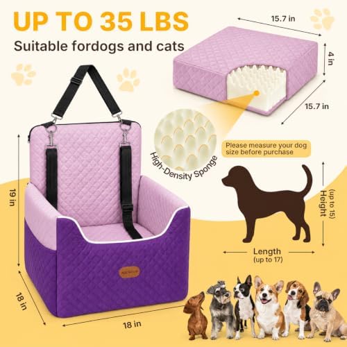 ALL GOOD PET SUPPLIES Dog Car Seat for Small/Medium Dogs Under 35lbs - Image 3